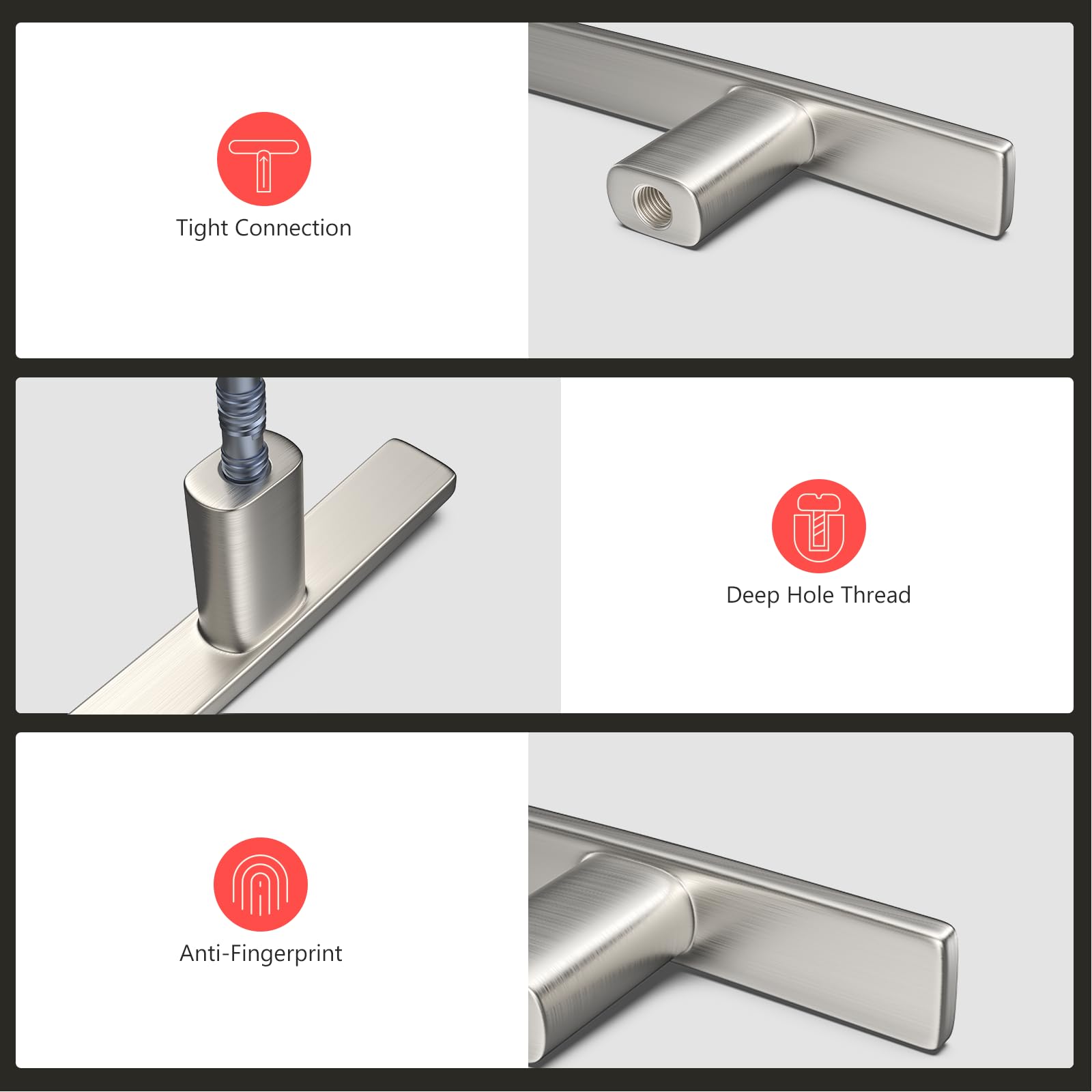 HomDIY 3 Inch Brushed Nickel Cabinet Handles - 25 Pack Modern Arch Drawer Pulls for Kitchen, Bathroom, Cupboard & Dresser - Durable Zinc Alloy Hardware (Perfect for Cabinet Upgrades & Home Renovation Projects)
