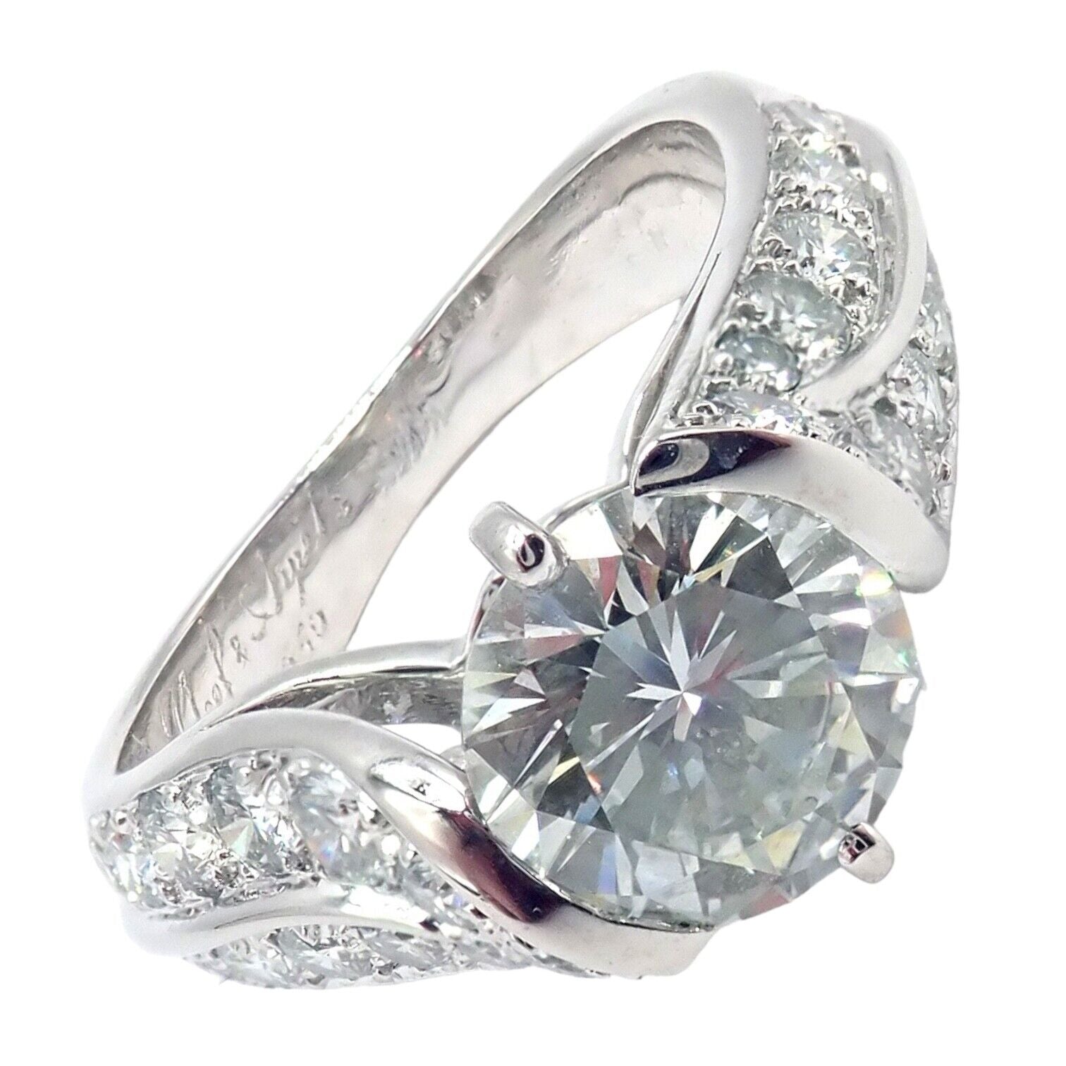 Authentic Van Cleef & Arpels Platinum 1.88ct VVS1 E Diamond Engagement Ring with GIA Certificate - Perfect for Proposals, Anniversaries & Special Occasions