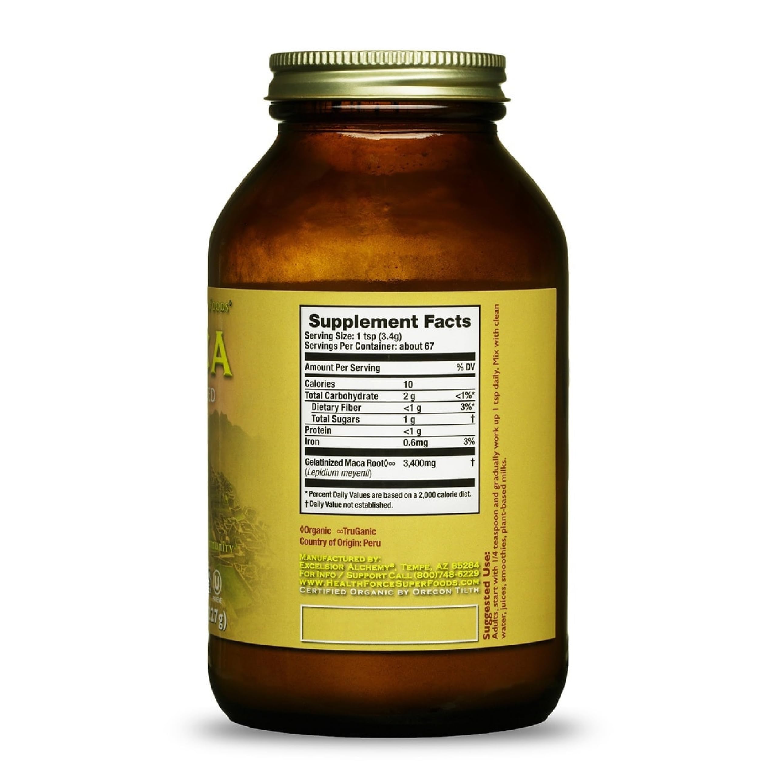 HealthForce SuperFoods Gelatinized Maca Powder - 8 Oz Organic Peruvian Maca Root for Energy, Hormone Balance & Stress Relief - Perfect for Smoothies, Baking & Wellness Drinks