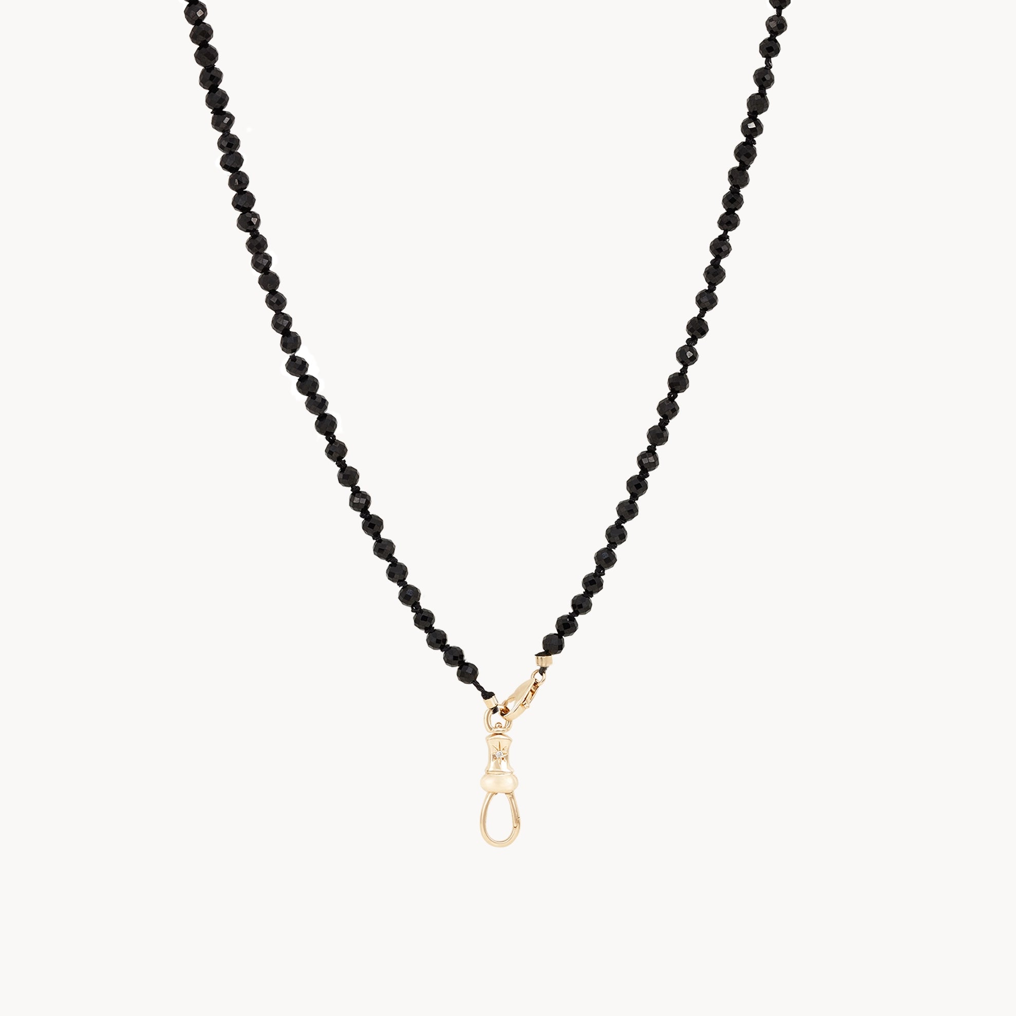 10K Yellow Gold Black Spinel Beaded Mood Necklace | Elegant Jewelry for Women | Perfect for Parties, Dates & Everyday Wear