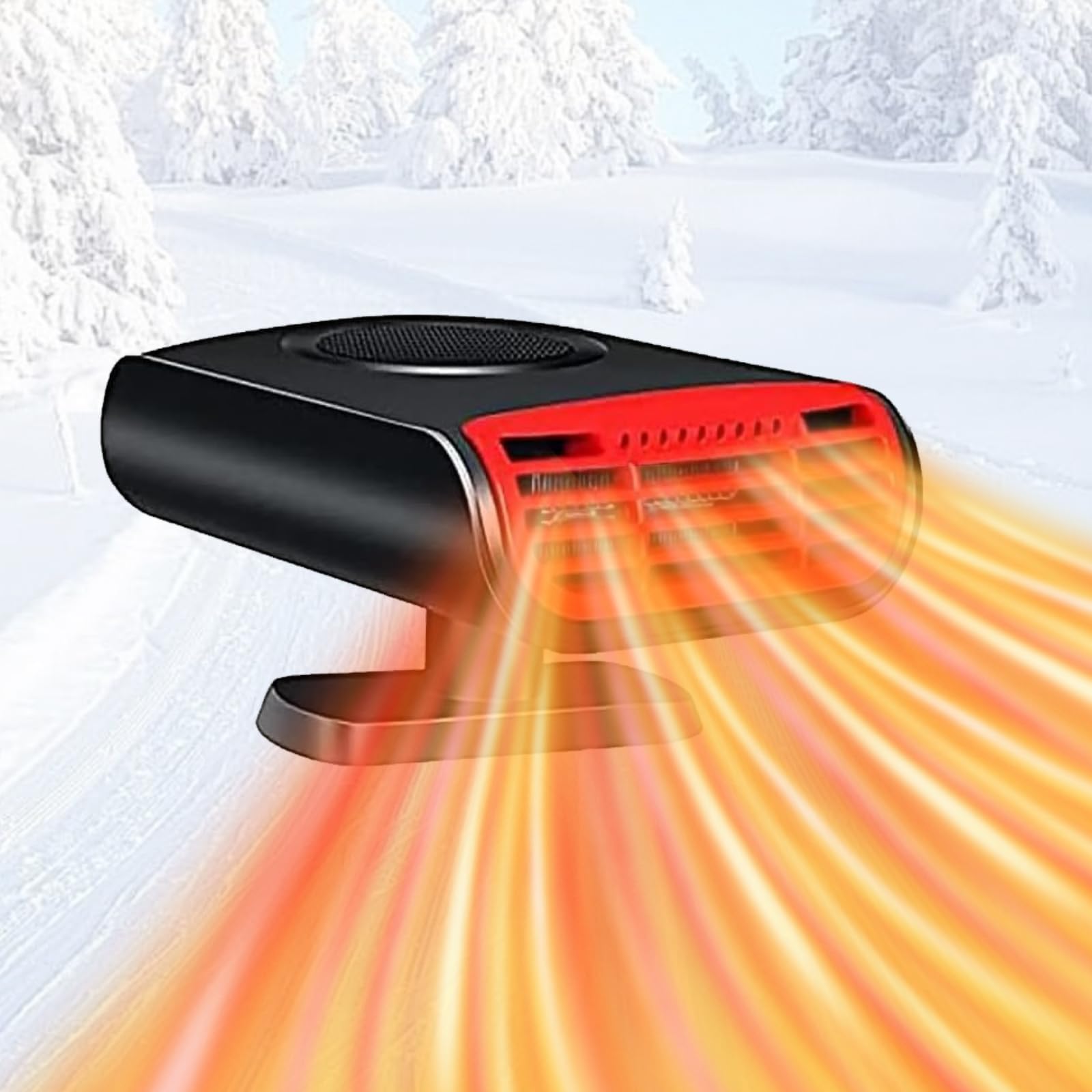 12V 150W Portable Car Heater & Defroster, 2-in-1 Fast Heating Windscreen Defogger, Cigarette Lighter Plug-in for Winter Driving & Emergency Use