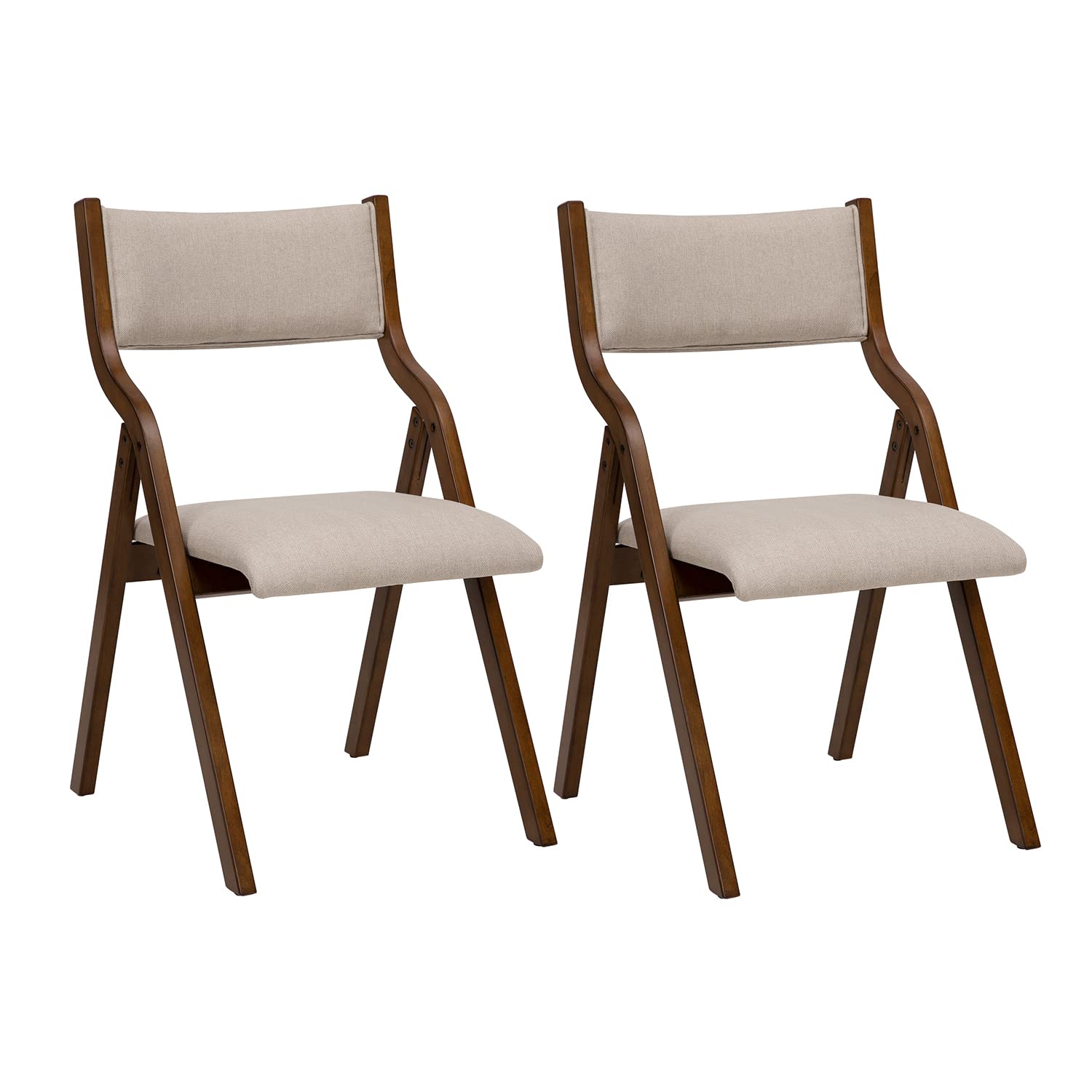 Modern Folding Chairs Set of 2 - Ball & Cast Taupe Dining Chairs with 18