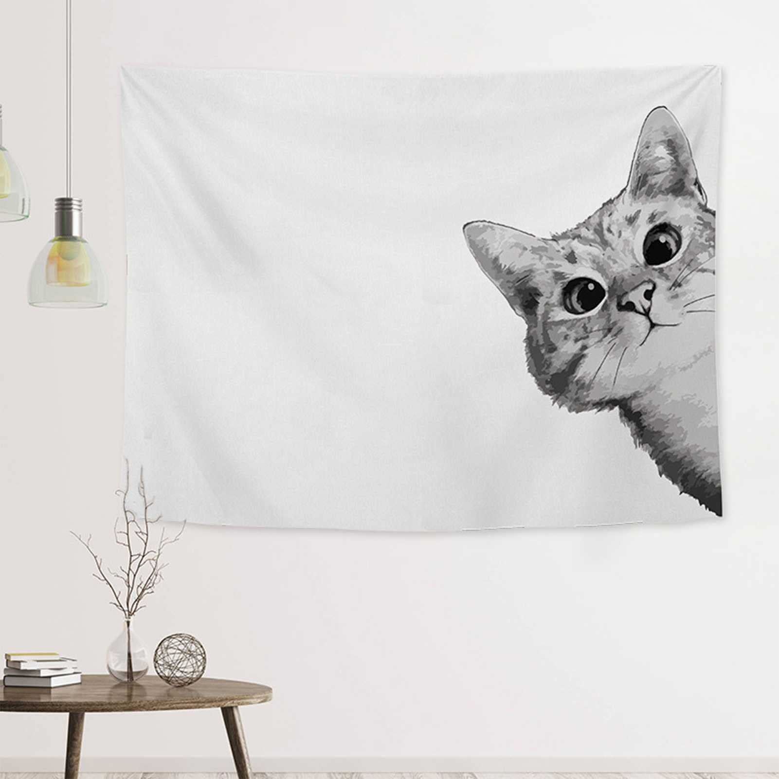 JMYSD Bohemian Cat Tapestry Wall Hanging - Multifunctional Hippie Beach Decor for Bedroom, Aesthetic Boho Curtain & Coverlet | Perfect for Dorm, Living Room & Outdoor Picnic Decorations
