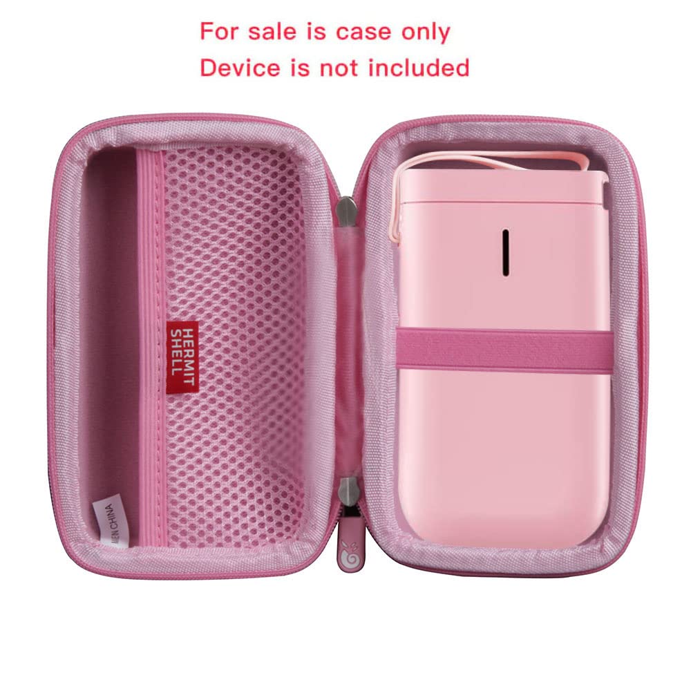 Hermitshell Pink Travel Case for NIIMBOT D11 Label Maker Machine - Portable Protective Storage Pouch for Label Printer - Perfect for Office, School, Travel & Home Organization