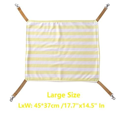 Premium Cat Hanging Bed Hammock - Soft & Comfy Pet Swing Bed for Small Animals - Ferret, Kitty, Puppy, Bunny - Large Size in Yellow - Perfect for Cages, Play Areas & Relaxation