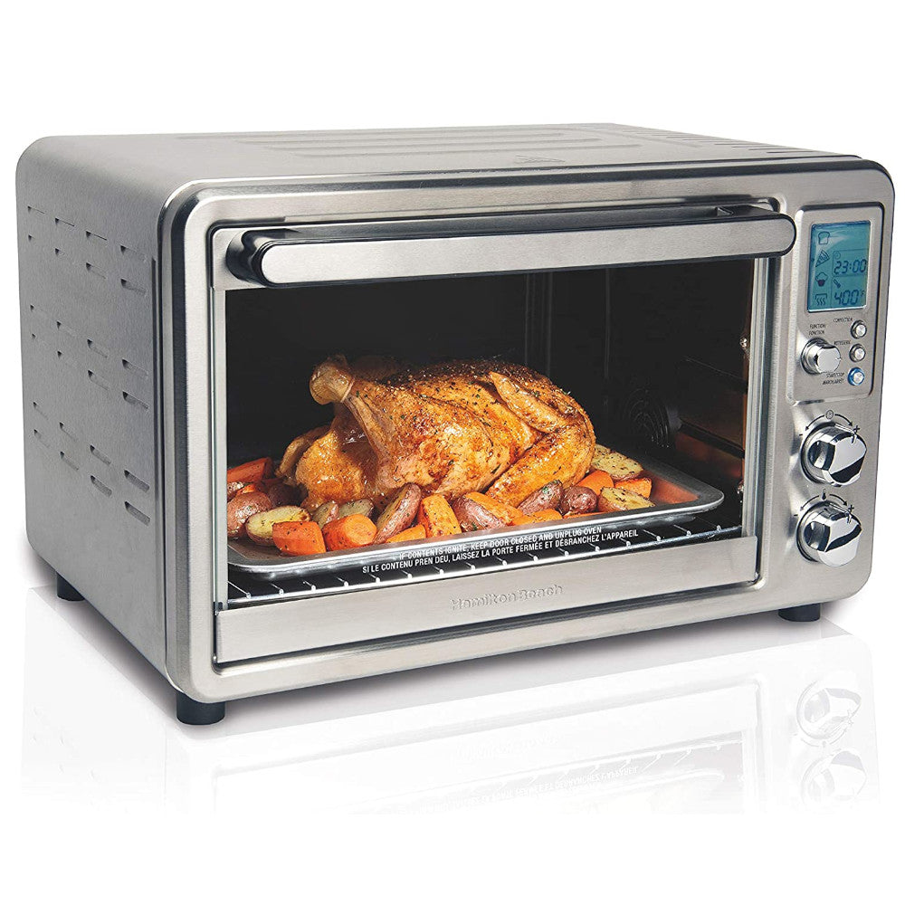 Refurbished Hamilton Beach 31190C Stainless Steel Digital Convection Toaster Oven with Full Warranty | Countertop Baking, Broiling & Toasting for Kitchen