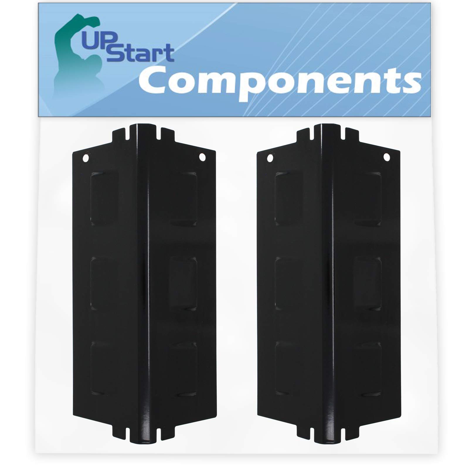 2-Pack BBQ Grill Heat Shield Plate Replacement for Kenmore 162110 - Compatible Porcelain Steel Flame Tamer, Guard & Deflector - Perfect for Outdoor Grilling, Backyard BBQs & Camping Cooking Accessories (11 3/4
