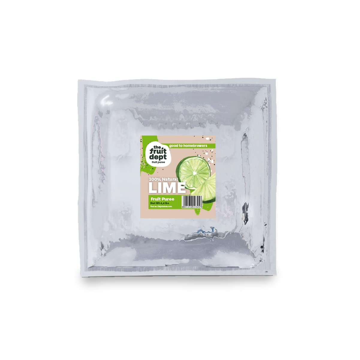 Premium Aseptic Lime Fruit Puree - 4.4 Lb Bulk Pack for Smoothies, Baking & Cocktails | Natural, No Preservatives | Commercial & Home Use