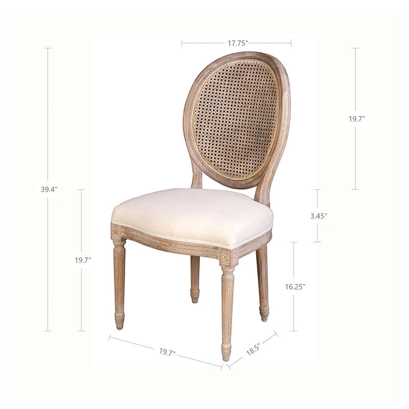 Blagardsgade Dining Chair Set of 2 - Antique Linen Upholstered Side Chairs for Kitchen, Dining Room & Breakfast Nook - Comfortable & Stylish Seating for Home Decor