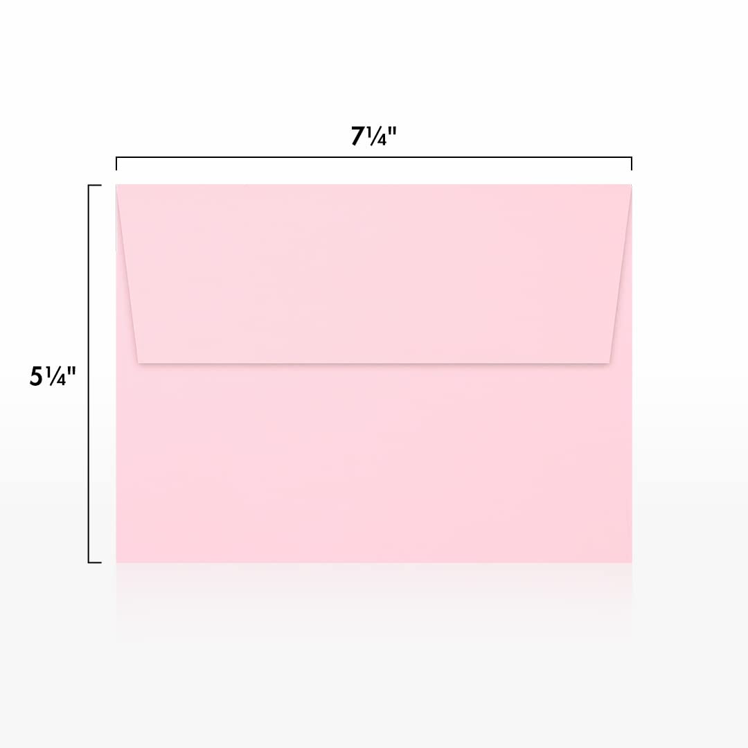 LUXPAPER A7 Invitation Envelopes 5x7 Cards - 80 lb Candy Pink Printable Envelopes with Peel & Press Seal (1000 Pack, 5.25
