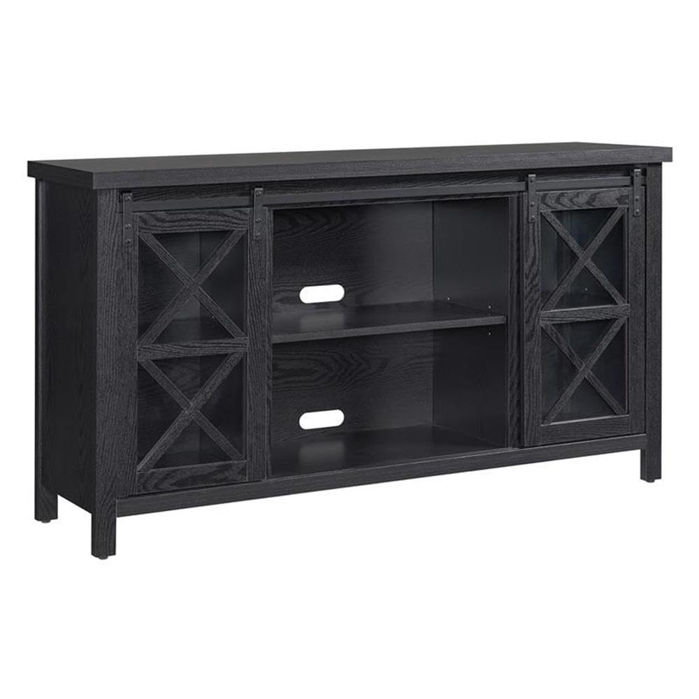 Black Grain Clementine Rectangular TV Stand for 65 Inch TVs - Modern Entertainment Center for Living Room, Bedroom & Home Theater
