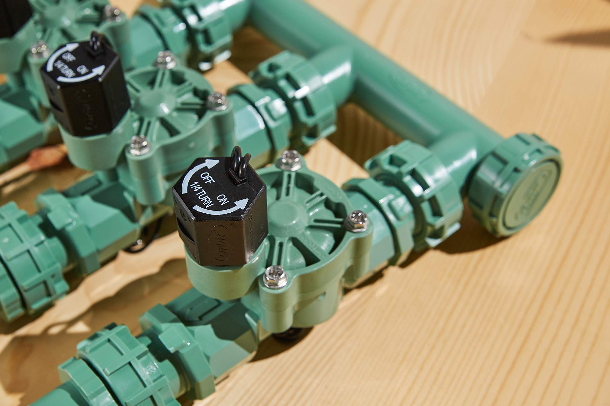 Orbit 57253 3-Valve Heavy Duty Preassembled Manifold & 57092 7-Strand 50' Green Sprinkler Wire - Perfect for Lawn Irrigation Systems and Automatic Watering Solutions