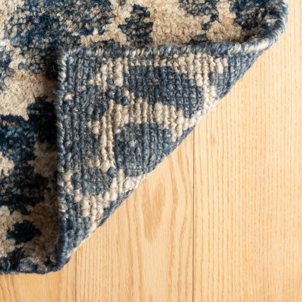 Dash & Albert Stormi Indigo Hand Knotted Jute Rug - Natural Fiber Area Rug for Living Room, Bedroom & Boho Home Decor - Durable & Stylish Floor Covering for Indoor Spaces