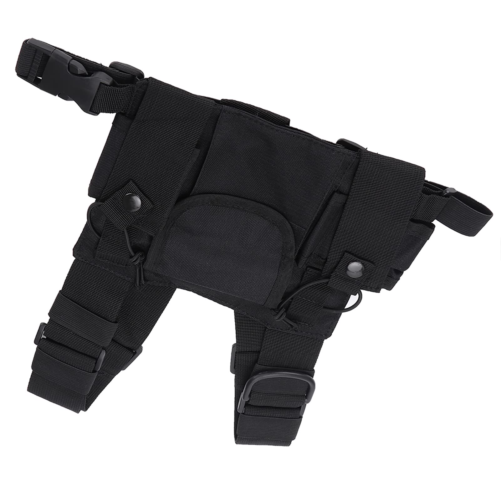 ElgnAura Tactical Chest Harness for Two-Way Radios - Adjustable Molle Vest with Dual Front Pouches for Firefighters, Military & Rescue Teams | Perfect for Emergency Response & Outdoor Adventures
