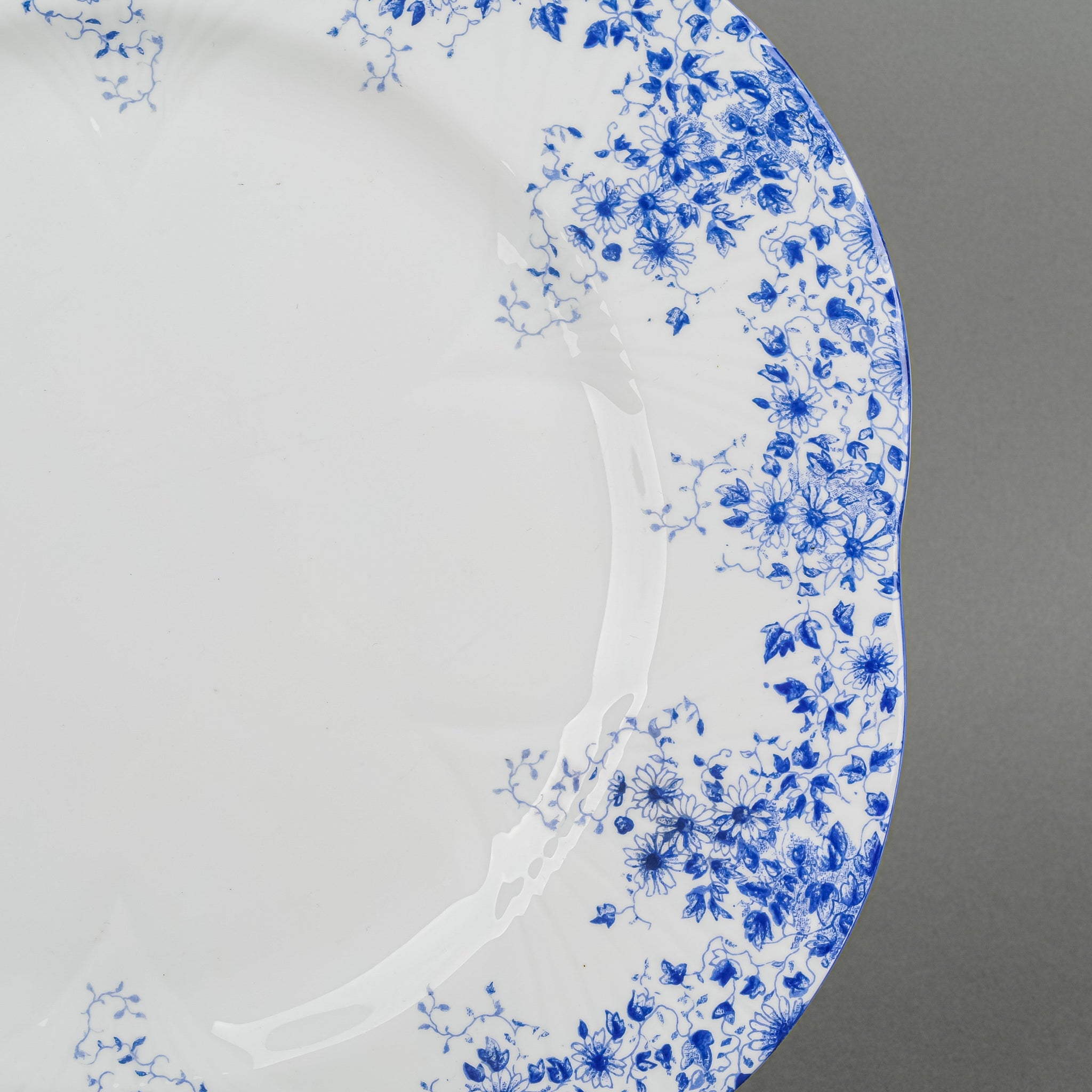 SHELLEY Dainty Blue 51-Piece Dinnerware Set - Elegant Porcelain Plates, Bowls & Cups for Wedding, Bridal Shower & Special Occasions