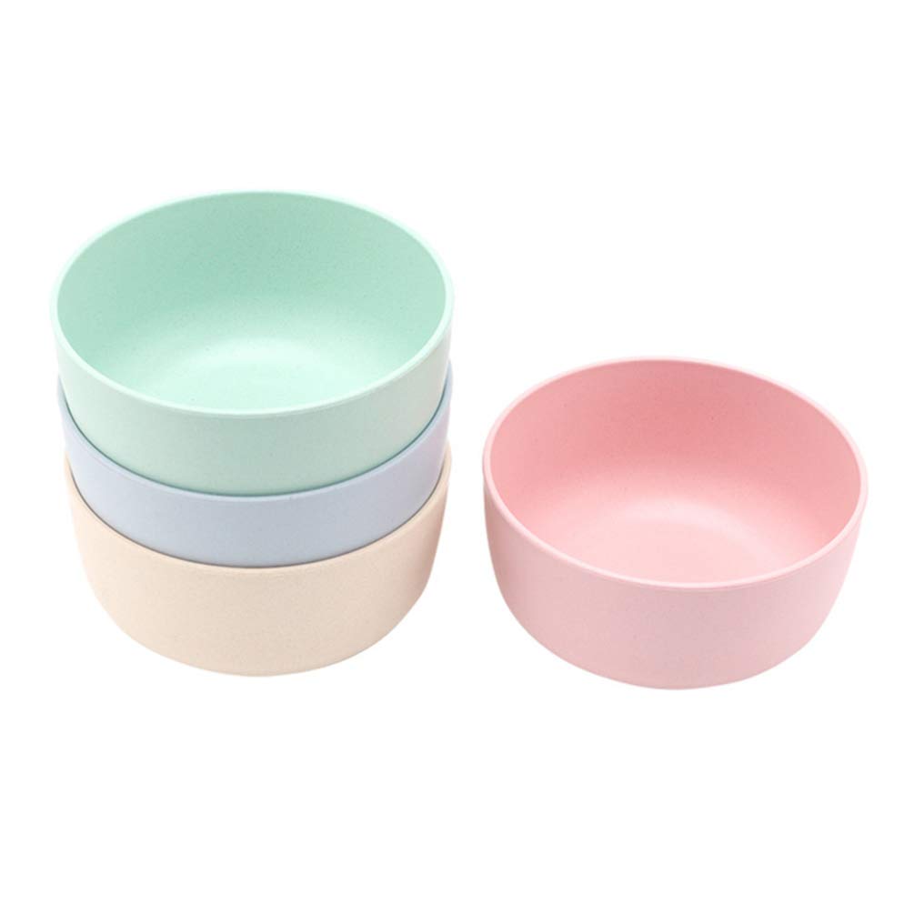 DOITOOL 4-Piece Bamboo Soup Bowls Set - Lightweight, Eco-Friendly Fiber Rice Bowls for Asian Cuisine, Salads, and Home Dining