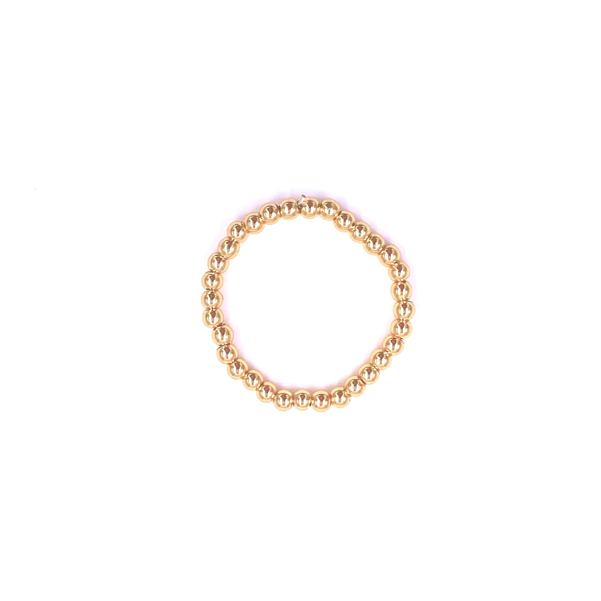 Ashley Gold Stainless Steel 2MM Ball Beaded Stretch Ring for Women - Adjustable Stackable Minimalist Jewelry for Everyday Wear & Special Occasions