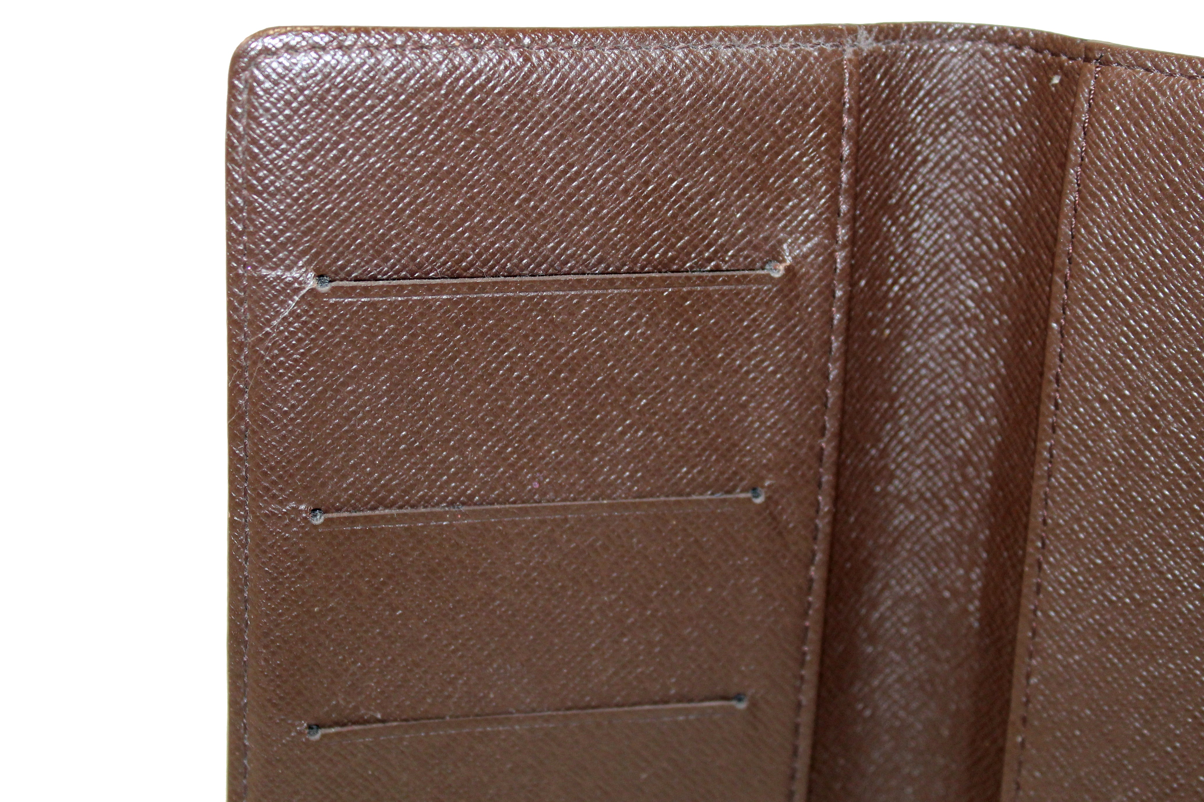 Authentic Louis Vuitton Damier Ebene Canvas Checkbook Wallet - Luxury Organizer for Credit Cards, Bills & Receipts - Perfect for Business Professionals & Travel