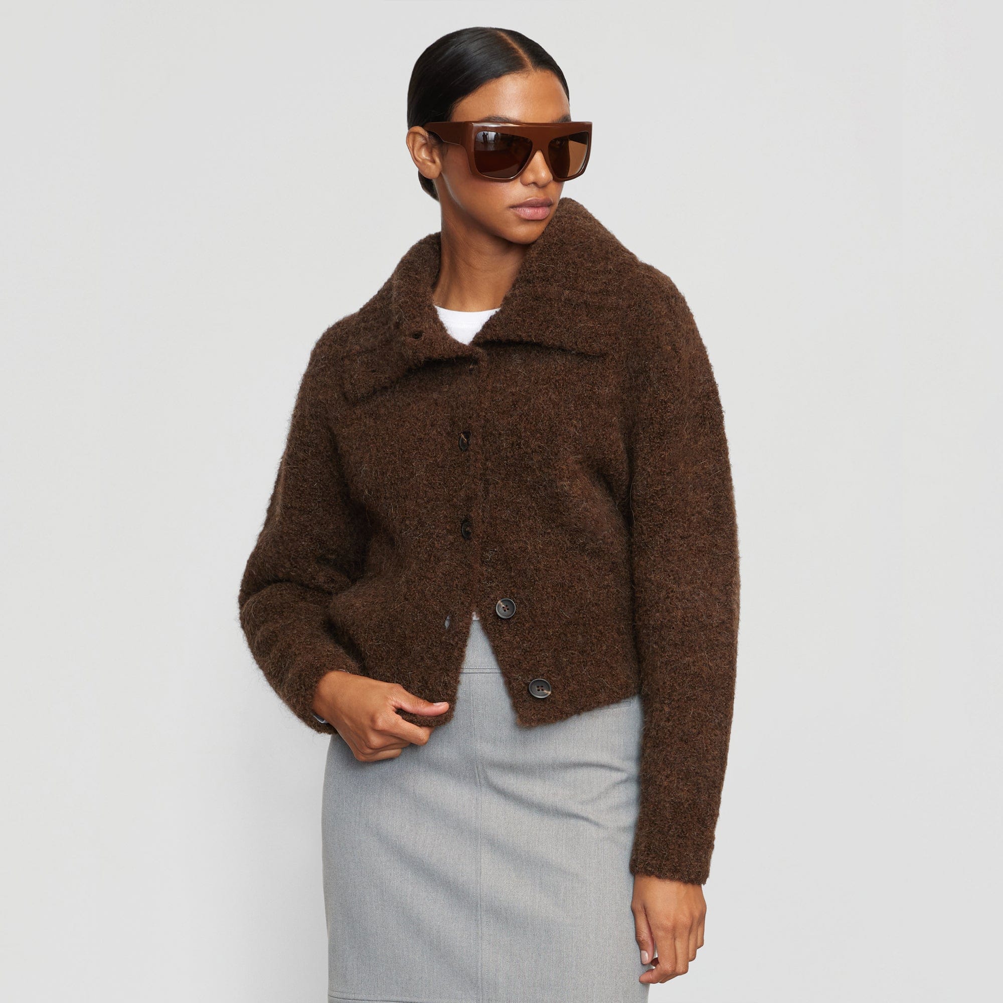 Cozy Sacha Fuzzy Alpaca Wool Cardigan Sweater for Women - Soft Winter Warm Pullover - Perfect for Casual Outfits & Coffee Dates