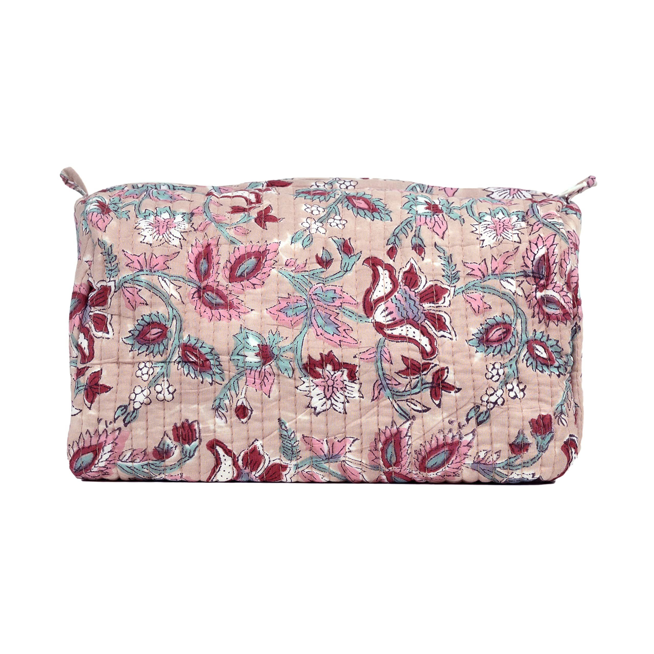 Block N Style Hanging Travel Toiletry Bag for Women - 100% Cotton Handblock Printed Cosmetic Organizer | Perfect for Makeup, Skincare & Travel Essentials | Ideal for Vacation, Gym & Daily Use