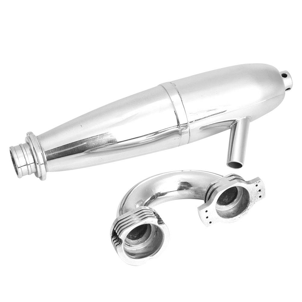 Dual Exhaust Pipe for 1/8 Scale RC Cars - Compatible with GO 21/28CXP Engine - High Performance RC Car Exhaust System Upgrade - Perfect for Off-Road Racing and RC Car Modifications