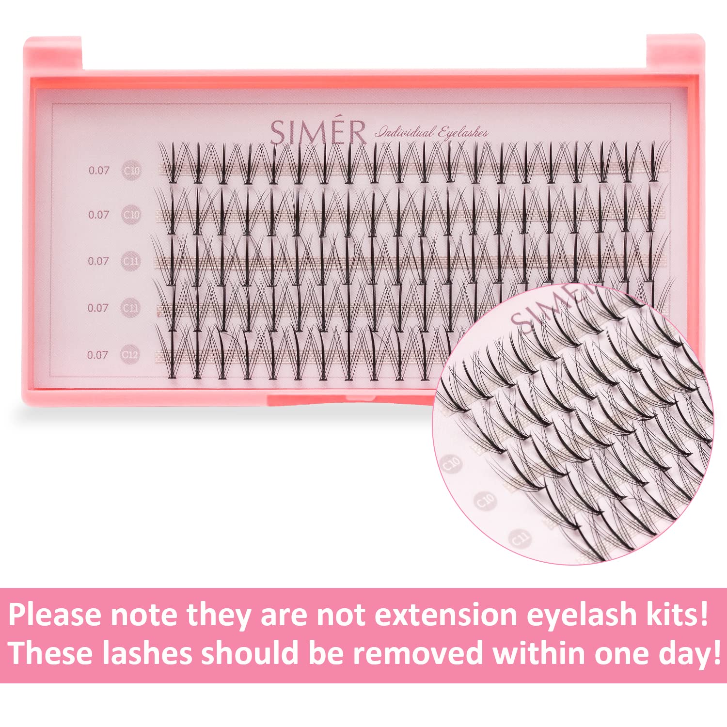 Natural False Eyelashes 100 Clusters - DIY Eyelash Extension Kit with 10/11/12mm Mixed Wispy C Curl Lashes (0.07mm Thickness) for Volume & Length - Perfect for Daily Wear, Parties & Special Occasions