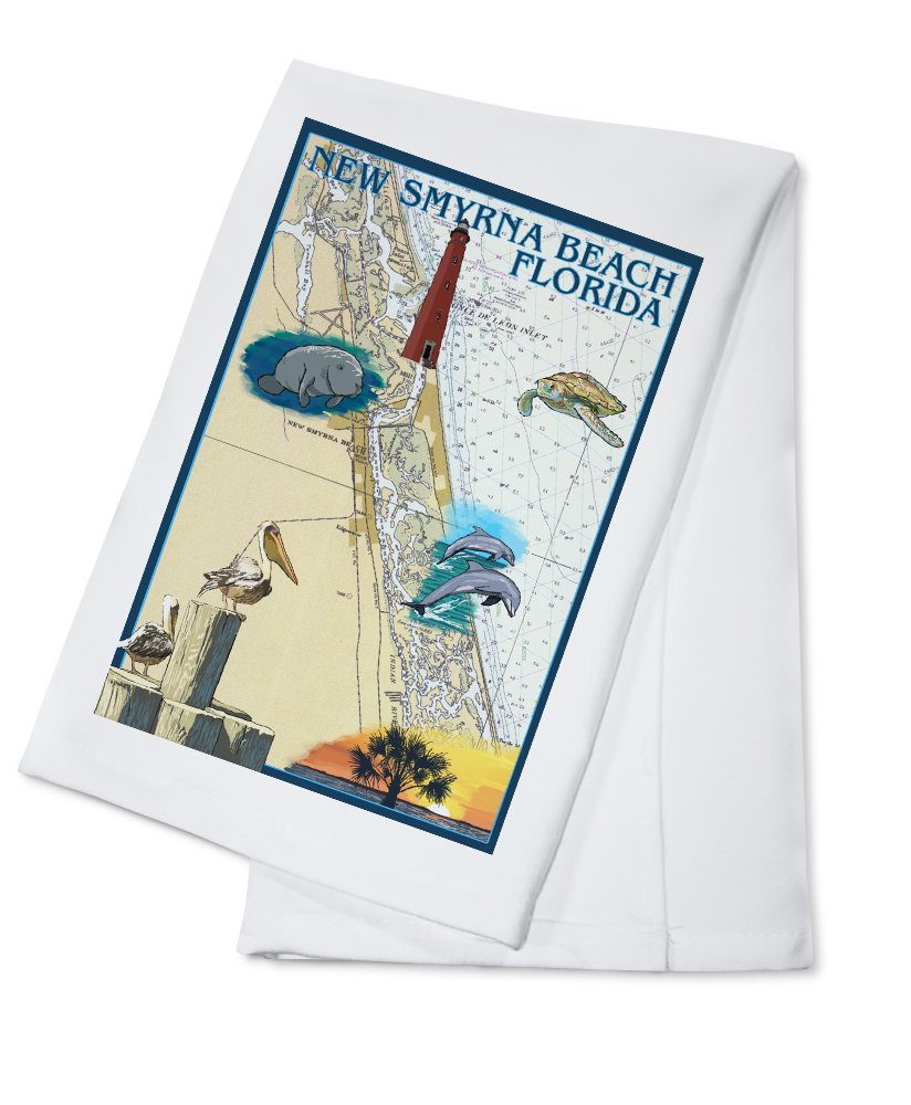 Florida Nautical Chart Tea Towel - 100% Cotton Decorative Hand Towel for Kitchen & Home - Perfect for Beach House Decor, Coastal Themed Kitchens, and Nautical Gifts
