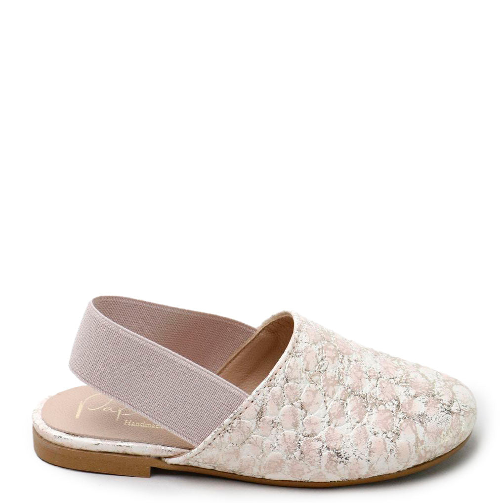 Stylish Gold and Pink Croc Slingback Heels for Women - Fashionable Comfortable Dress Shoes for Party, Wedding & Evening Events