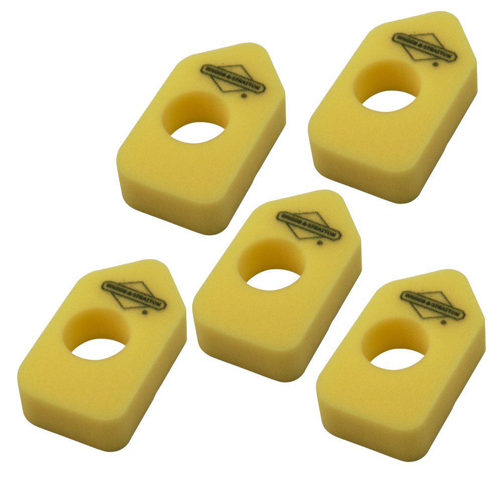 Briggs & Stratton 698369 Air Filter Foam Element (5 Pack) - Replacement Air Filter for Lawn Mowers, Generators & Outdoor Power Equipment