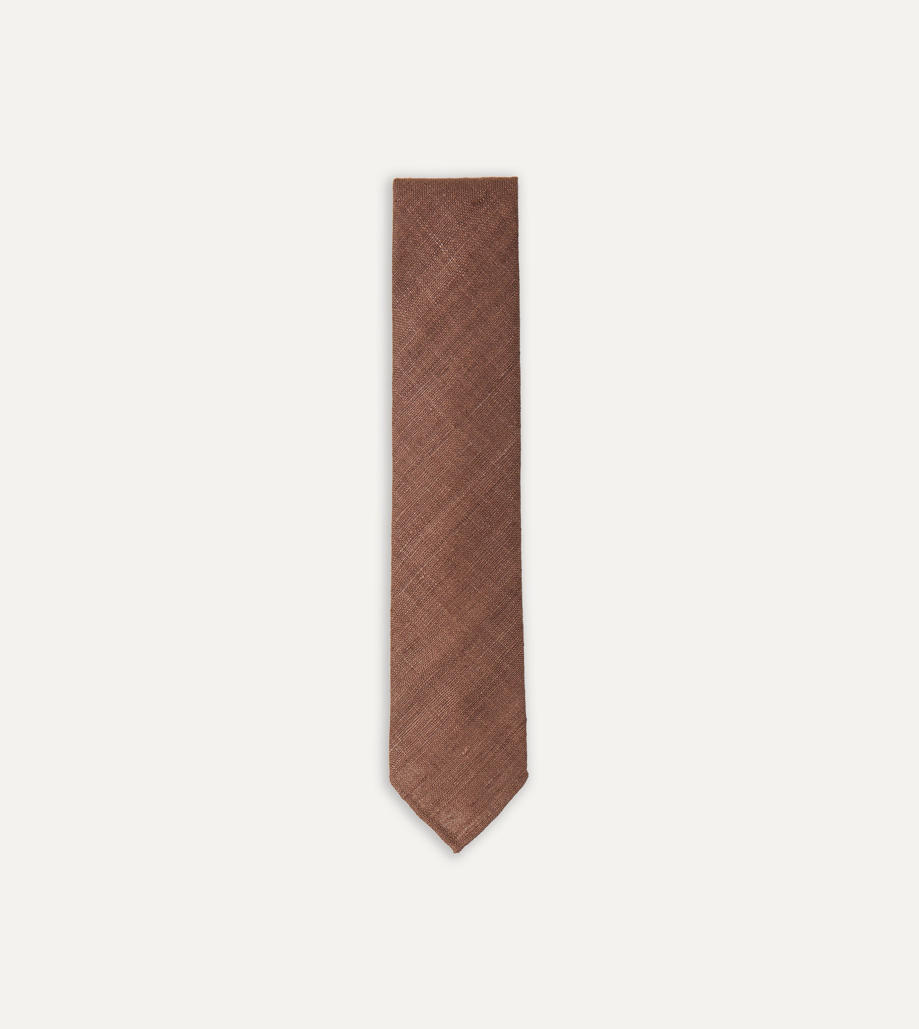Handmade Brown Tussah Silk Tie for Men - Premium Hand Rolled Necktie for Business, Weddings & Formal Occasions