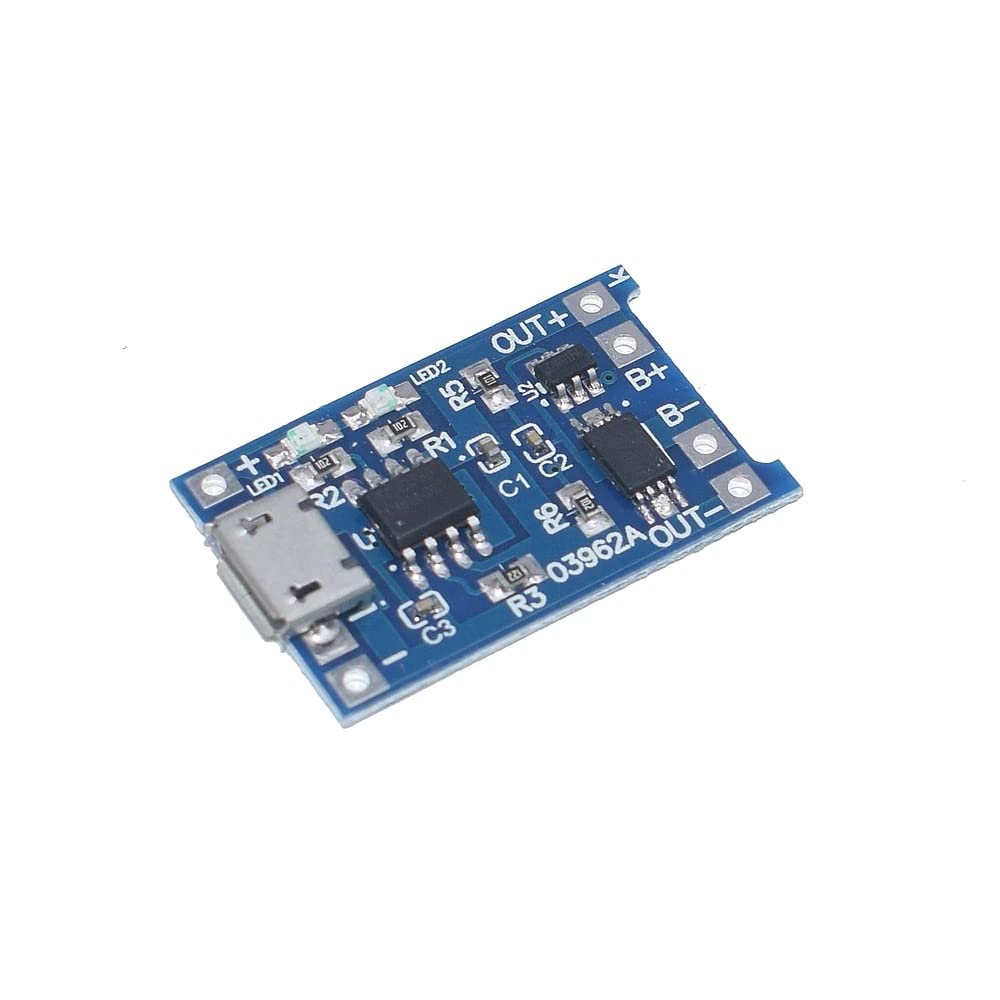 2pcs Robojax Micro USB 5V 1A 18650 TP4056 Lithium Battery Charger Module with Protection Circuit - Perfect for DIY Electronics, Solar Projects & Portable Device Charging