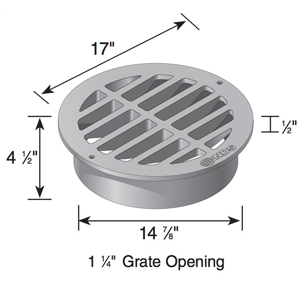 15 Round Grate Green for NDS 1512 - Durable Replacement Part for Drainage Systems | Perfect for Landscaping, Sewer Lines & Stormwater Management