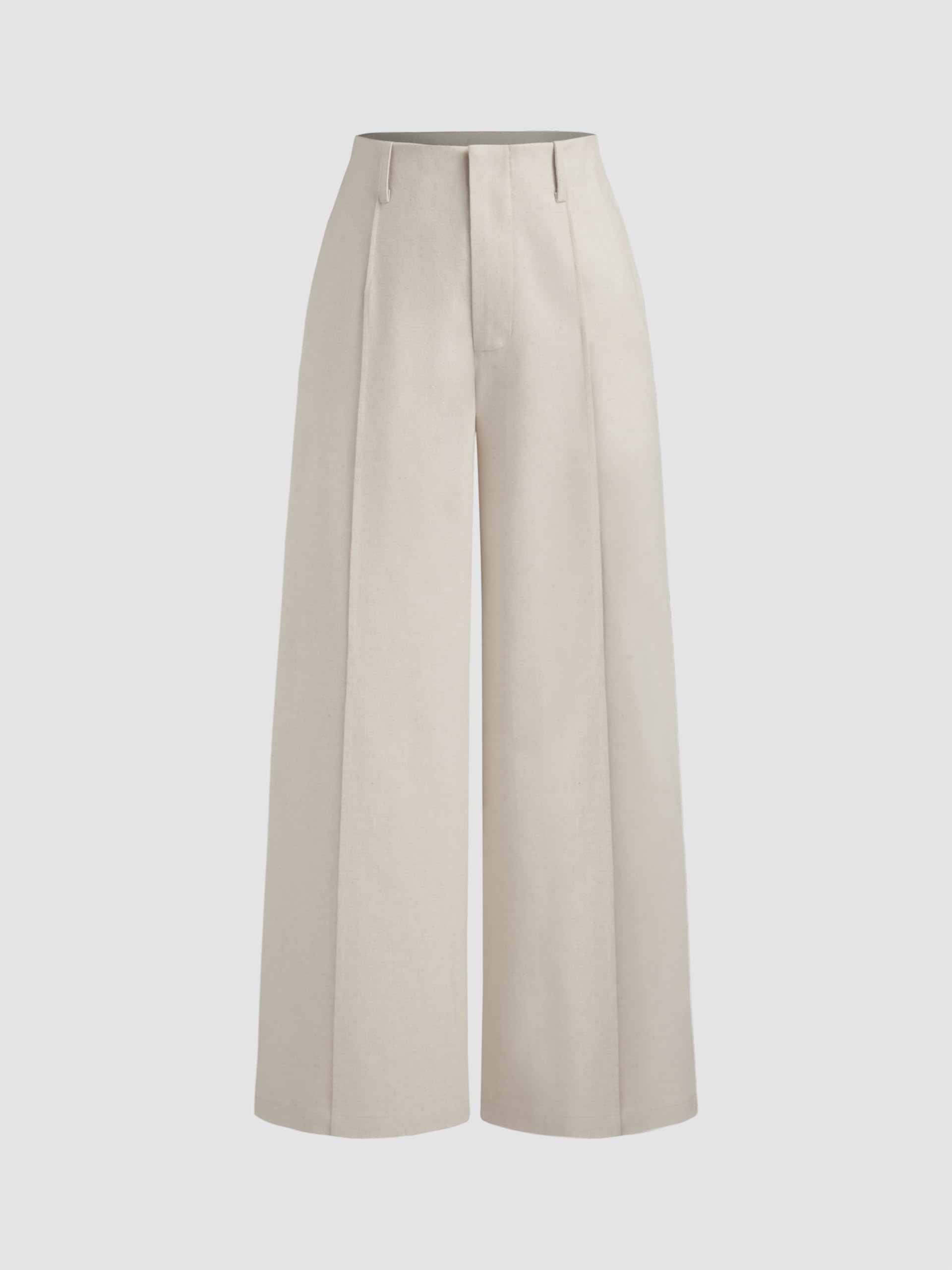 CIDER Linen-Blend High Rise Solid Pocket Wide Leg Pants for Women | Comfortable Summer Trousers | Perfect for Office, Travel & Casual Wear