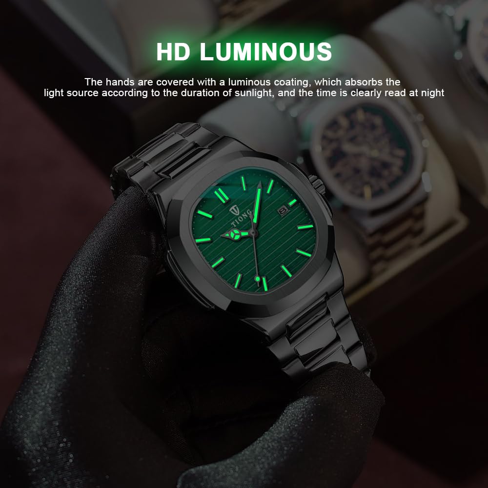 Tiong Men's Business Watch - Stainless Steel Waterproof Luminous Dress Watch for Professionals | Perfect for Office, Formal Events & Daily Wear