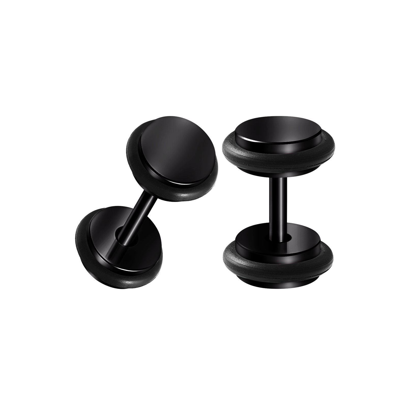 Black Anodized O-Rings Piercing Jewelry - Fake Ear Plugs & Cheater Earrings for Lobe Stretching - Perfect for Gauges, Alternative Style & Everyday Wear