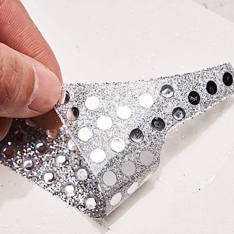 4 Inch Tall Self-Adhesive Rhinestone Number Stickers - Silver | Perfect for DIY Crafts, Scrapbooking, and Nail Art Decoration