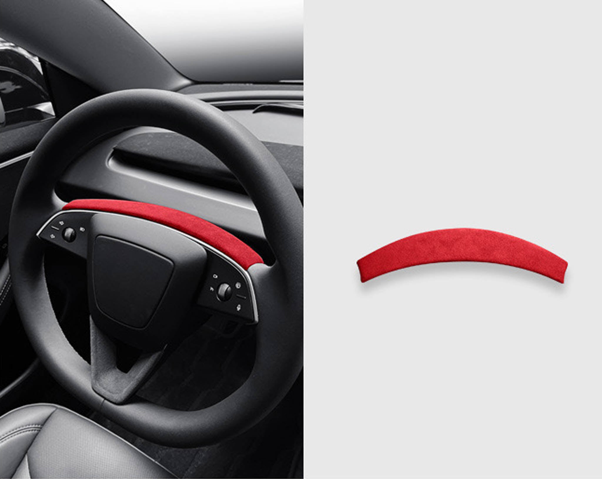 Premium Tesla Alcantara Steering Wheel Cover for 2024+ Model 3 Highland & 2025+ Model Y Juniper - Luxury Interior Upgrade for Enhanced Grip & Comfort During Driving