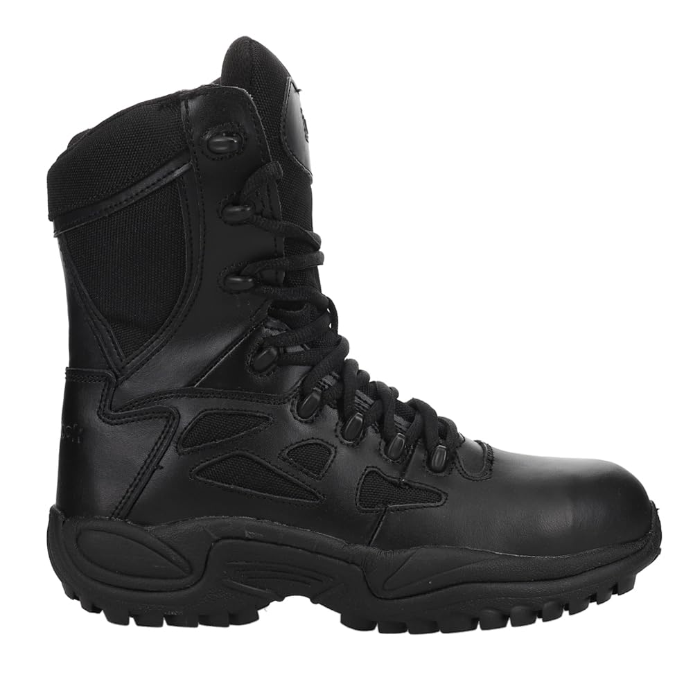 Reebok Work Men's RB8874 Rapid Response 8-Inch Composite Toe Tactical Boot with Side Zipper - Black (Size 11.5) | Durable Safety Shoes for Construction, Warehouse & Outdoor Work
