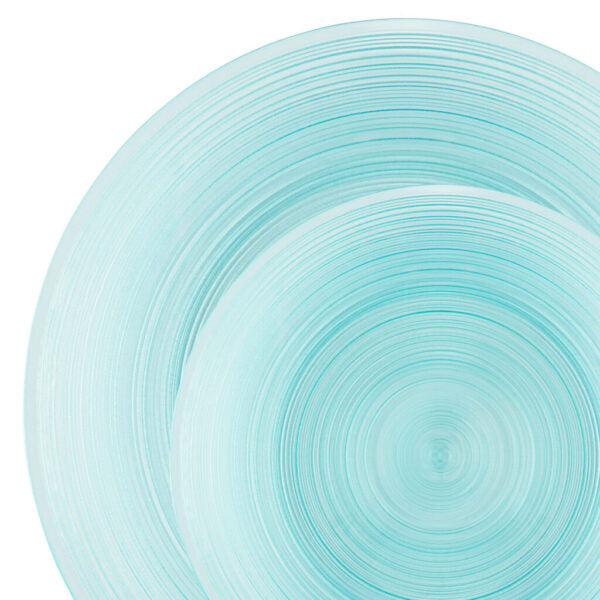 32-Pack Clear Round Plastic Dinnerware Set for 16 Guests - Crystal Design - Perfect for Parties, Weddings, and Outdoor Events