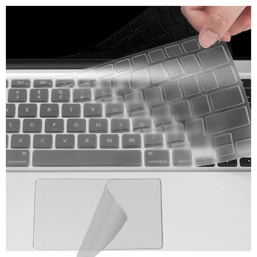 Se7enline 2-in-1 MacBook Track Pad Protector & Keyboard Cover - Compatible with MacBook Pro 13/15/17 Inch (Pre-2016) & All MacBook Air 13 Inch - Ultra Thin Clear Transparent Protective Film - Perfect for Work, Travel & Daily Use