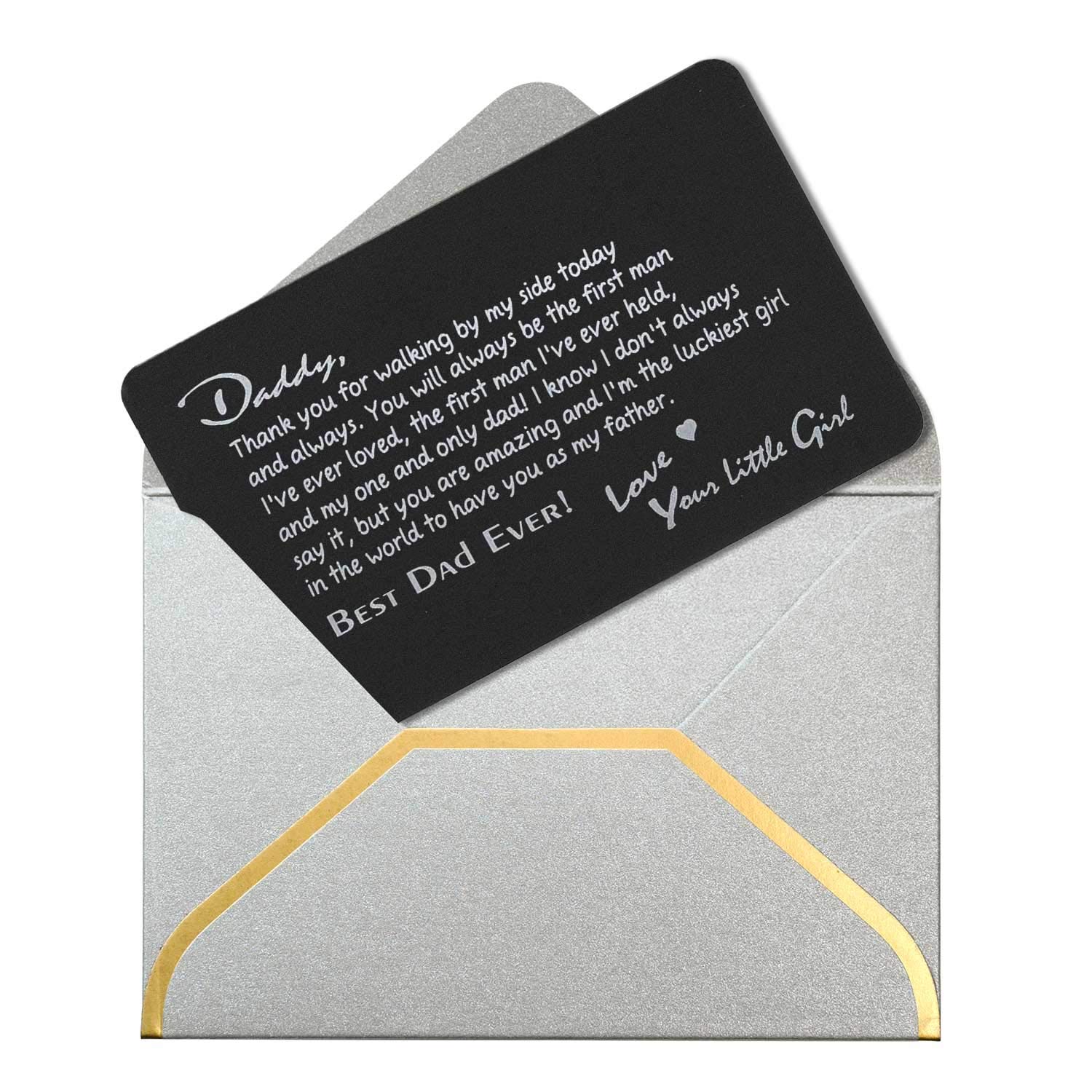 Personalized Engraved Dad Wallet Card - Custom Photo & Text Father's Day Birthday Gift for Dad - Perfect for Wallets, Gift Boxes & Special Occasions