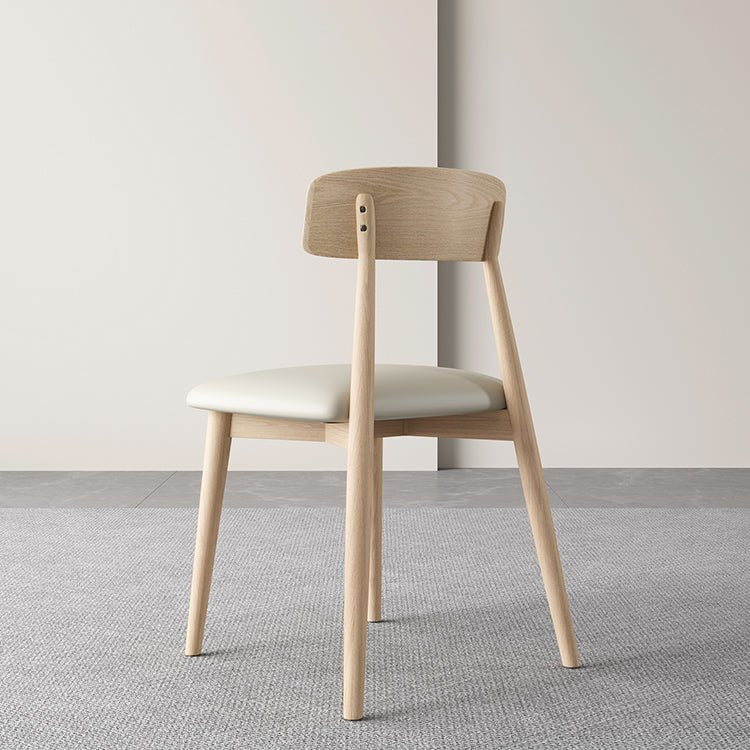 Modern Open Back Solid Wood Dining Chair - Armless Contemporary Design for Kitchen, Dining Room & Home Decor