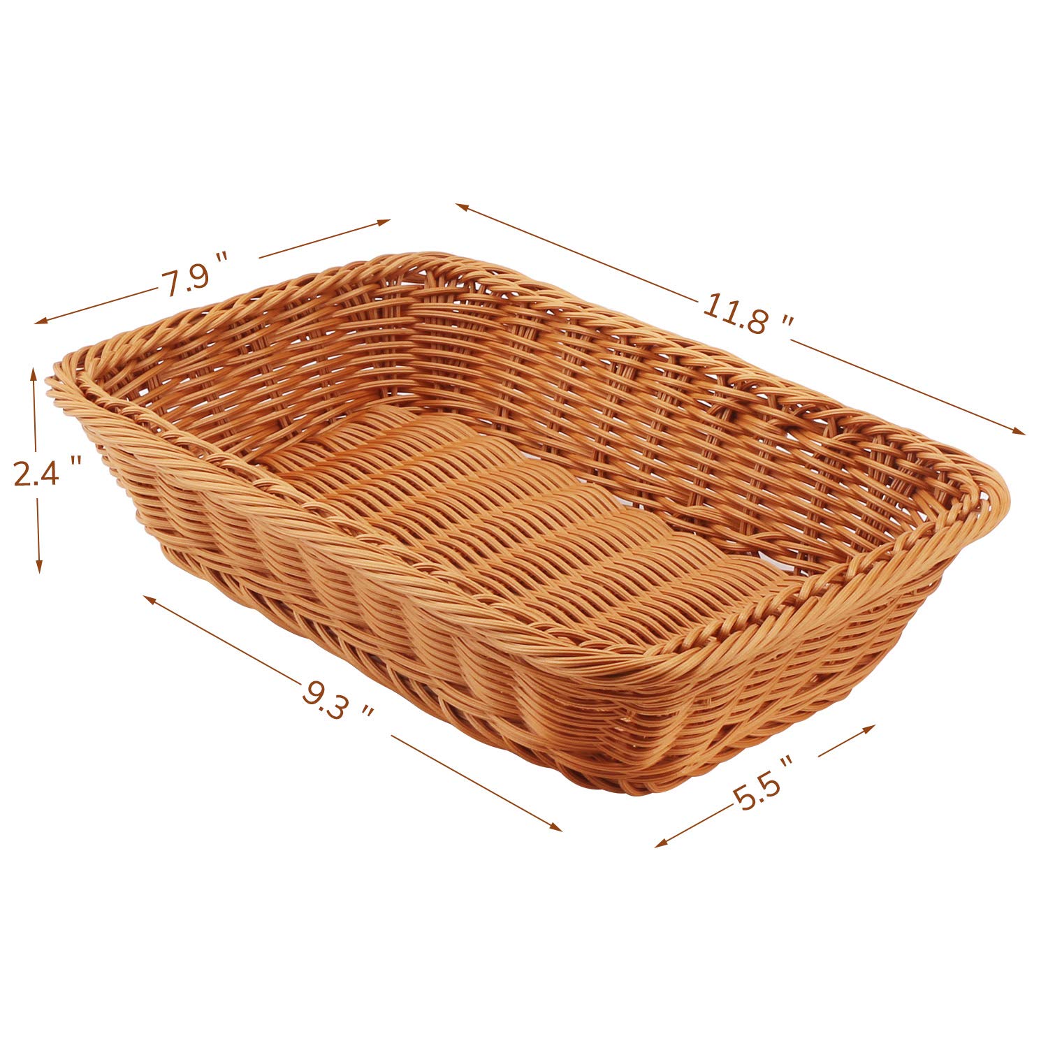 EUSOAR 3-Piece Woven Bread Basket Set - 11.8