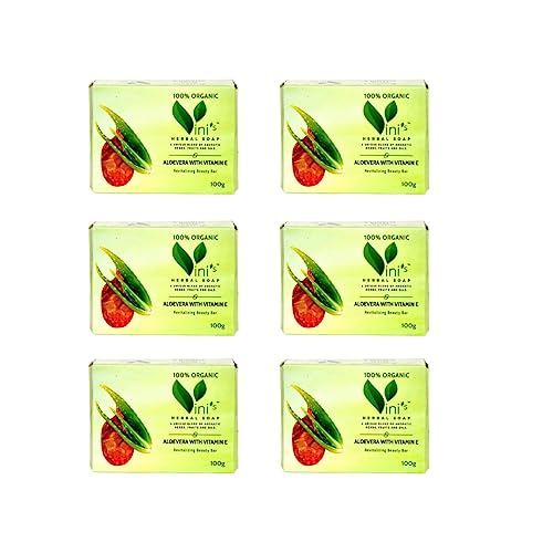 Aloe Vera & Vitamin E Handmade Soap for Acne & Scars - Natural Skin Cleanser with Neem Oil & Giloy - SLS & Paraben Free Moisturizing Bath Soap - Perfect for Daily Skincare & Sensitive Skin Care Routine