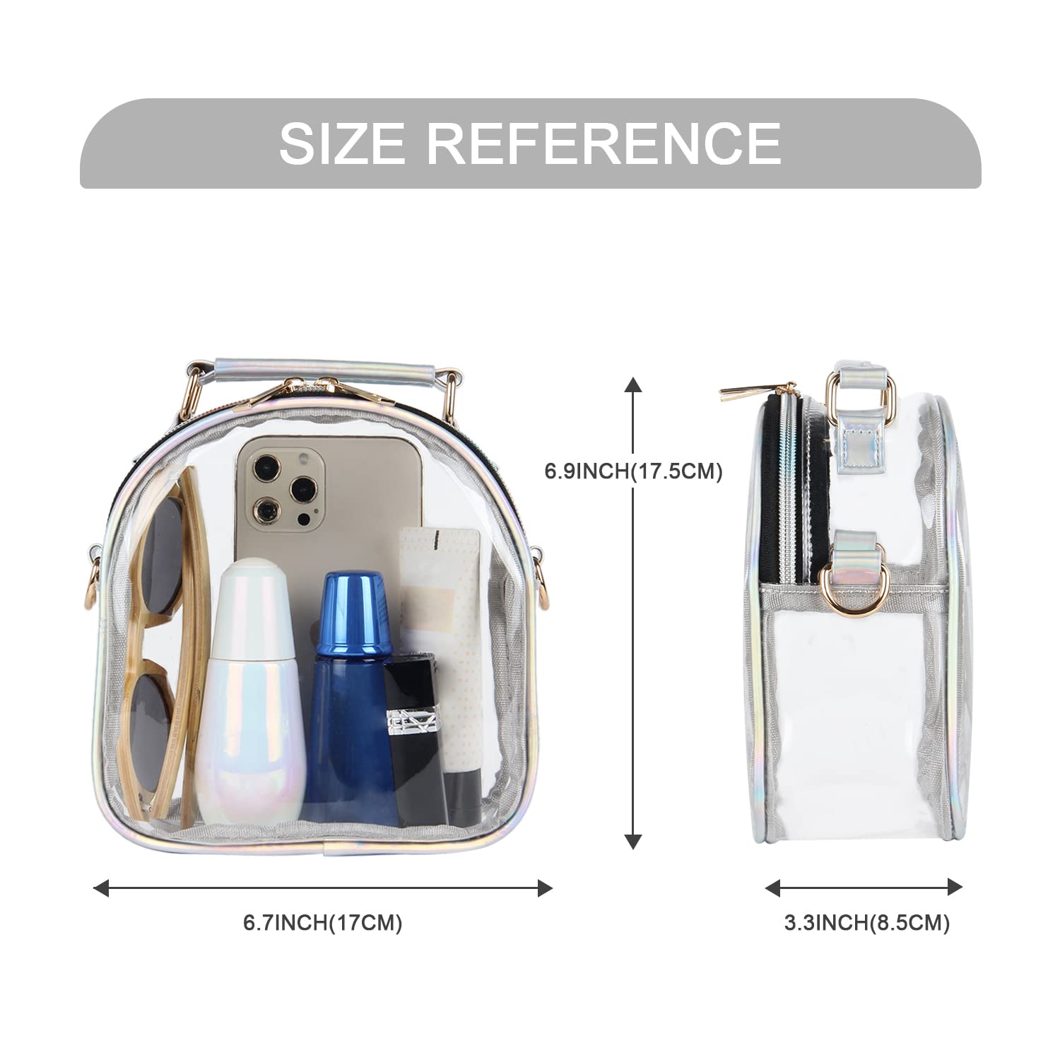 Clear Crossbody Purse for Women - Neon Transparent Jelly Handbag, Stadium Approved See-Through Bag, Perfect for Concerts, Sports Games & Festivals