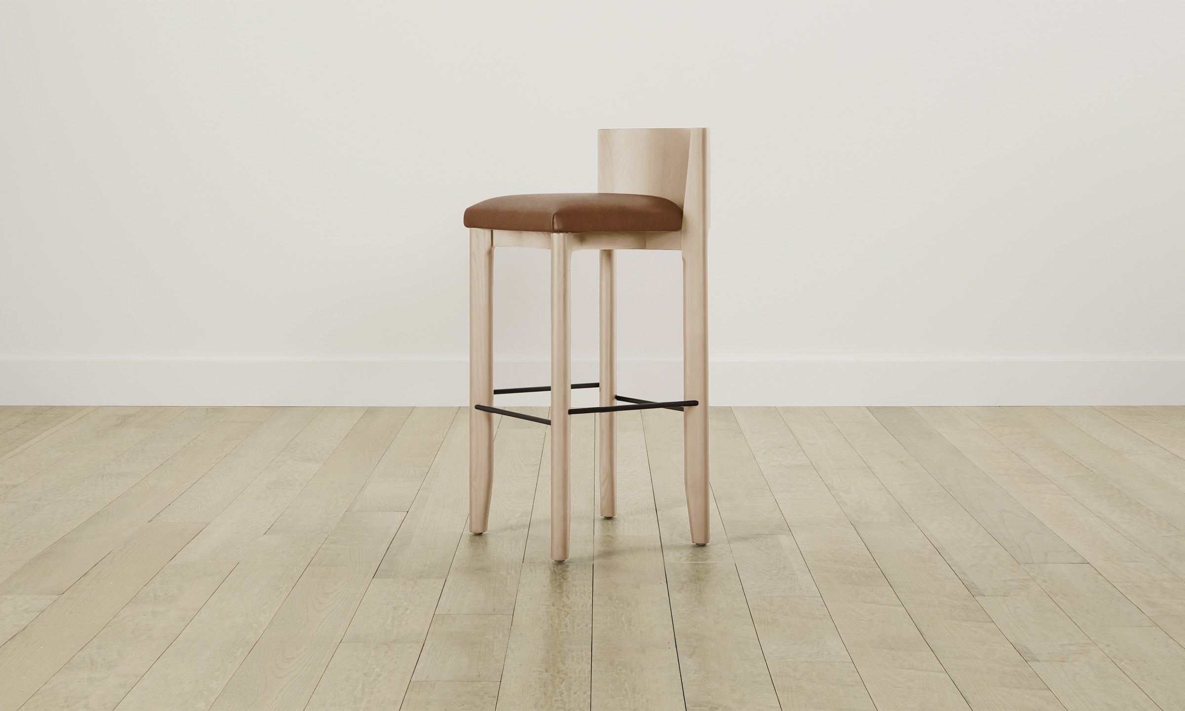 Premium Tuscan Leather Cognac Bar & Counter Stool - The Delancey - Modern Kitchen Island & Home Bar Seating for Dining & Entertaining