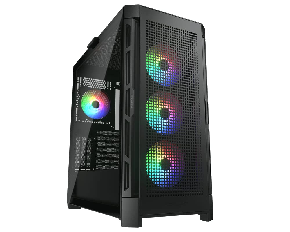 Cougar Gaming Mid Tower PC Case - Duoface Pro RGB with 390mm GPU Support, 4 RGB Fans & Dual Front Panels (Mesh/Tempered Glass) | Ideal for Gaming Rigs & High-Performance Builds (Black)