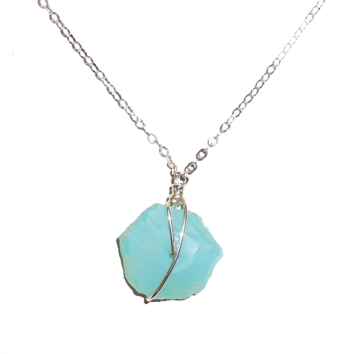 Key West Blue Agate Pendant Necklace - Natural Stone Jewelry for Women - Perfect for Beach Vacations & Boho Fashion