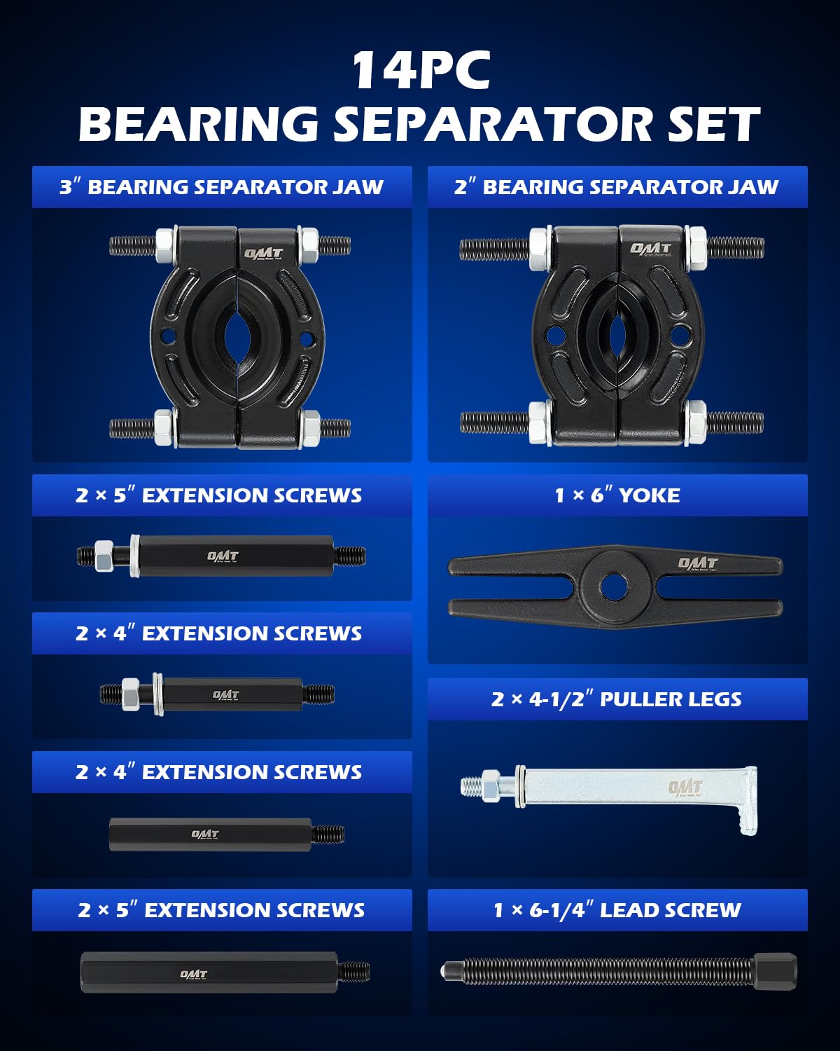 Orion Motor Tech Wheel Bearing Press Kit & Bearing Splitter Tool Kit - Professional Automotive Repair Tool Set for DIY Mechanics - Perfect for Wheel Bearing Replacement, Maintenance & Suspension Work