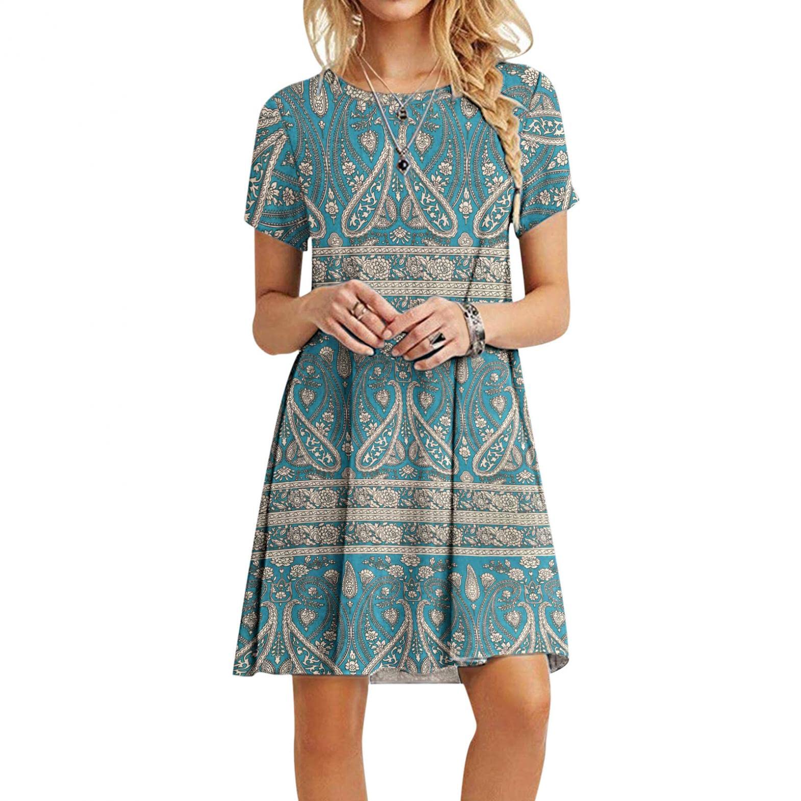 FABIURT Women's Summer Dresses 2023 - Casual Loose Flowy Boho Maxi Dress, Sexy Beach Cover Up & Vacation Sundress | Perfect for Pool Parties, Tropical Getaways & Summer Outings